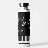 Piano Muzieknoten Script Name Black White Waterfles (Links)
