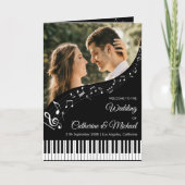 Piano Muzikale Opmerkingen Zwart & Wit Foto Huweli Programma (Voorkant)