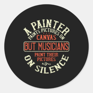 Piano - Muzikanten schilderen Afbeeldingen Ronde Sticker