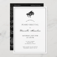 Piano noir et blanc classique Invitation considéra