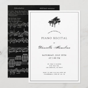 Piano noir et blanc classique Invitation considéra