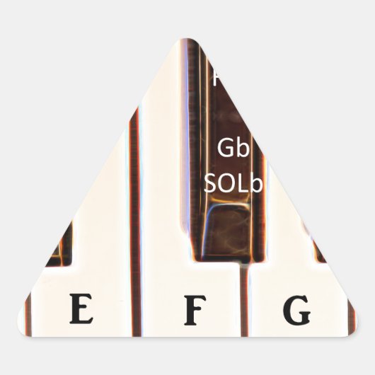 Piano Octave DO RE MI Driehoek Sticker (Voorkant)