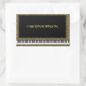 Piano Overweging Gouden Faux Glitter Sticker (Tas)