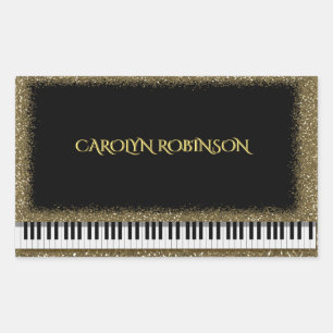 Piano Overweging Gouden Faux Glitter Sticker