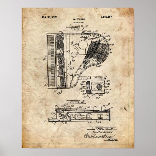 Piano Patent Poster (Voorkant)