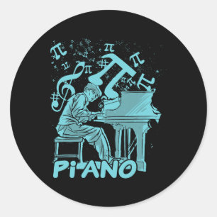 Piano Pi 3.14 Dag Symbool Wiskunde Wetenschap Muzi Ronde Sticker