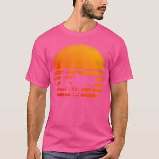 Piano Pianist Retro Zonsondergang Piano T-shirt