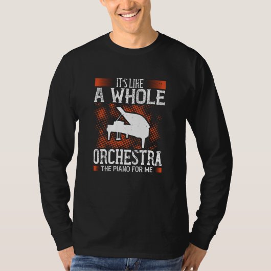 Piano - Piano is een heel orkest T-shirt (Voorkant)