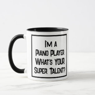 Piano Player Super Talent. Mok met twee toonkoffie