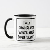 Piano Player Super Talent. Mug à café à deux tons