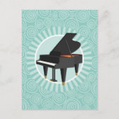 Piano Pret Fun Turquoise Spiraal Muziek Briefkaart (Voorkant)