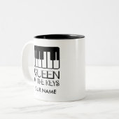 Piano Queen of the Keys Personalized Gift Mok (Voorkant links)