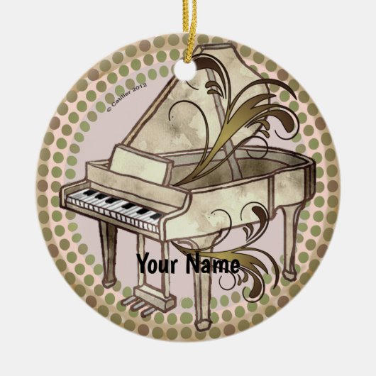 Piano Rhythm  Keramisch Ornament (Voorkant)
