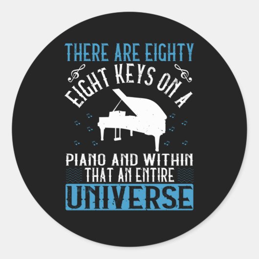 Piano - ronde sticker (Voorkant)