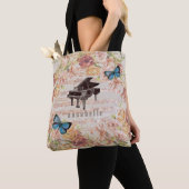 Piano Rozen Vlinders Victoriaans Canvas tas (Dichtbij)