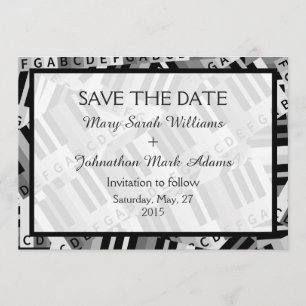 Piano Save the Date Wedding Invitation