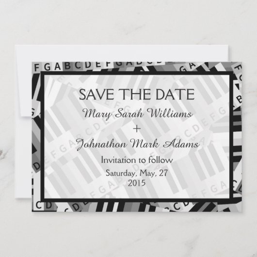 Piano Save the Date Wedding Invitation (Voorkant)