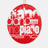 Piano; Scarlet Red Stripes Keramisch Ornament (Links)