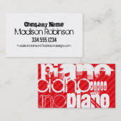 Piano; Scarlet Red Stripes Visitekaartje (Voorkant / Achterkant)