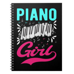 Piano-speelmeidenmuzikant Notitieboek