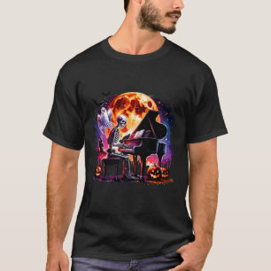 Piano Spelen Met Geest Griezelen Halloween Kostuum T-shirt