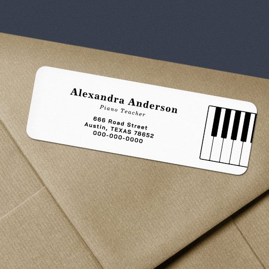 Piano Teacher Return Address Label