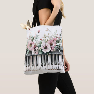 Piano Toetsen Bloemboeket 3 Tote Tas