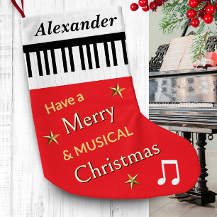 Piano Toetsen Helder Rood Muziek Thema Gepersonali Kleine Kerstsok