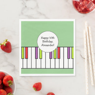 Piano Toetsen Muziek Verjaardagsfeest Leeftijd Per Servet