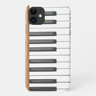 Piano Toetsen Zwart En Wit Ivoor Licht Hout Kleur iPhone 11 Hoesje
