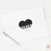 Piano toetsen zwart & wit hart sticker (Envelop)