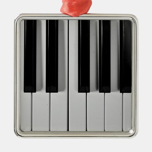 Piano-toetsenbord, aangepast kerstversiering metalen ornament (Voorkant)