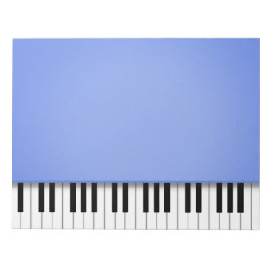 Piano-toetsenbord Fun Blue 8,5x11-muziek Notitieblok