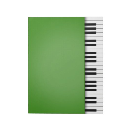 Piano-toetsenbord Fun Green 8,5x11-muziek Notitieblok (Gedraaid)