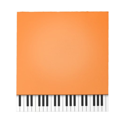 Piano-toetsenbord Fun Oranje 5,5x6-muziek Notitieblok (Voorkant)