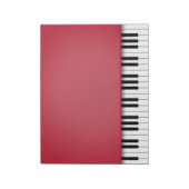 Piano-toetsenbord Fun Red 8,5x11-muziek Notitieblok (Gedraaid)