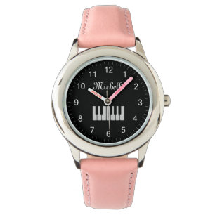 Piano Toetsenbord Gepersonaliseerde muzikant zwart Horloge