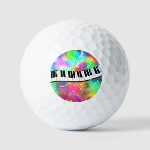 Piano toetsenbord kleurrijk muziek thema, golfballen