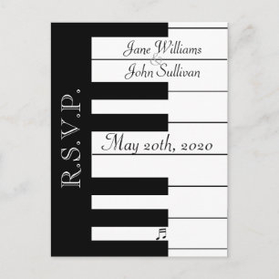 Piano Toetsenbord Muziek Bruiloft RSVP Briefkaart