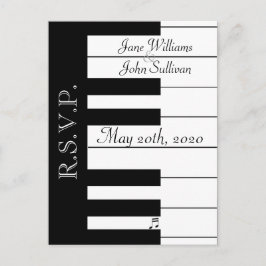 Piano Toetsenbord Muziek Bruiloft RSVP Briefkaart