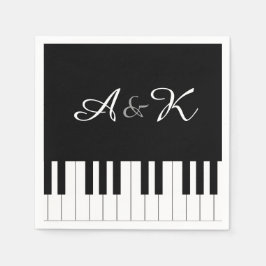 Piano Toetsenbord Muziek Bruiloft Set 50 Papieren  Servetten