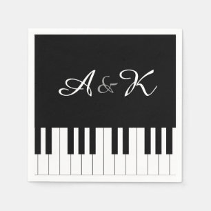 Piano Toetsenbord Muziek Bruiloft Set 50 Papieren  Servetten