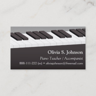 Piano Toetsenbord Muziekleraar Visitekaartjes