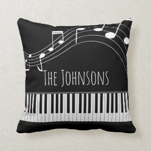 Piano Toetsenbord & Muzieknamen Kussen