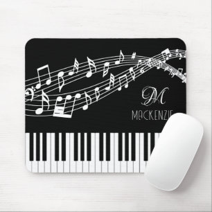 Piano Toetsenbord Muzieknoten Monogram Aangepaste Muismat