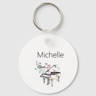 Piano Toetsenbord & Muzieknoten Sleutelhanger