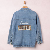 Piano Toetsenbord Vrouwen Denim Jas Denim Jacket (Hangar)