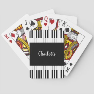 Piano Toetsenbord, Zwart en Wit Pokerkaarten