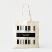 Piano-toetsenbord zwart en wit tote bag (Voorkant)