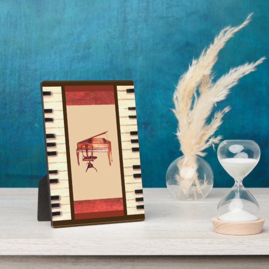 piano touches antique piano fauteuil photo plaque (Côté)